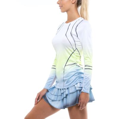 Lucky In Love Womens Going Wild Long Sleeve Top - Greystone/Ombre