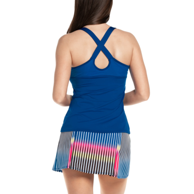 Lucky in Love Womens Crossover Tank - Electric Blue - main image