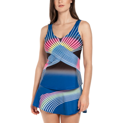 Lucky in Love Womens Neon Lights Tank - Blue - main image