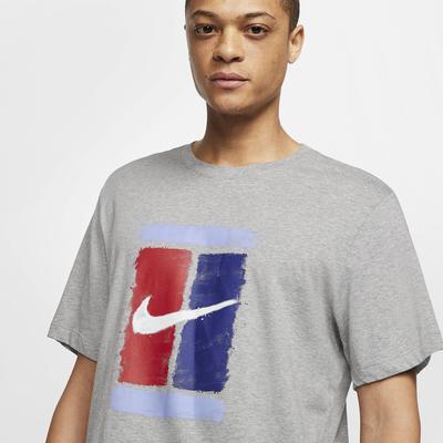 Nike Mens Court Graphic Tennis T-Shirt - Dark Grey Heather - main image