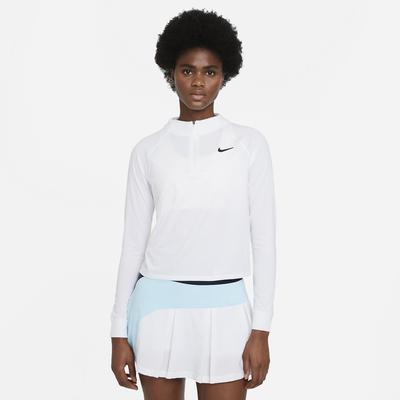 Nike Womens Victory Half Zip Tennis Top - White - main image