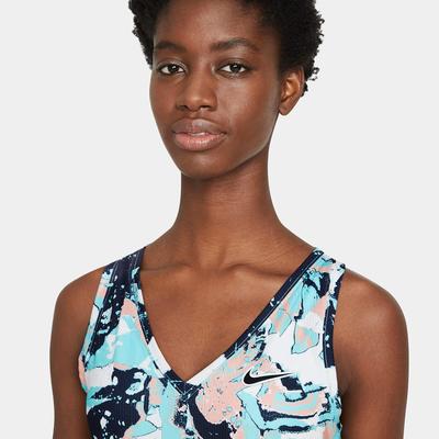 Nike Womens Printed Tennis Tank - Copa/White