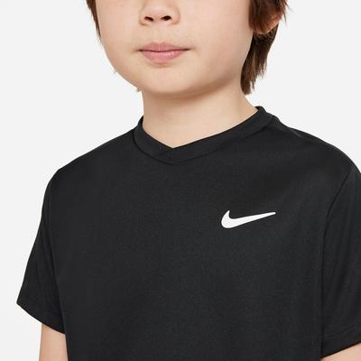 Nike Boys Dri-FIT Victory Short-Sleeve Tennis Top - Black