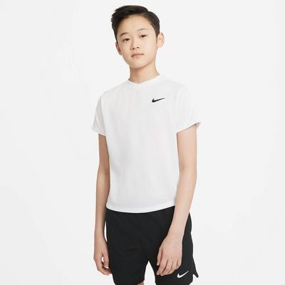 Nike Boys Dri-FIT Victory Short-Sleeve Tennis Top - White - main image