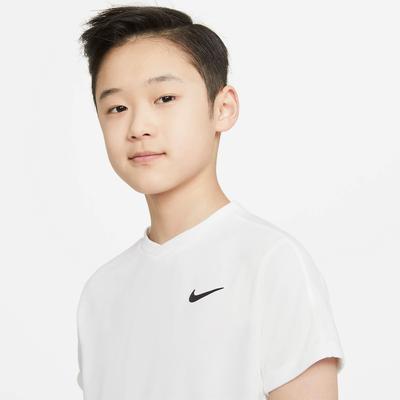 Nike Boys Dri-FIT Victory Short-Sleeve Tennis Top - White
