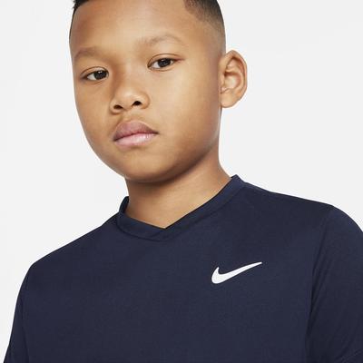 Nike Boys Dri-FIT Victory Short-Sleeve Tennis Top - Obsidian - main image