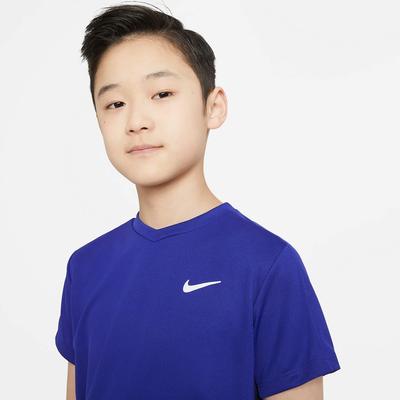 Nike Boys Dri-FIT Victory Short-Sleeve Tennis Top - Concord Blue - main image