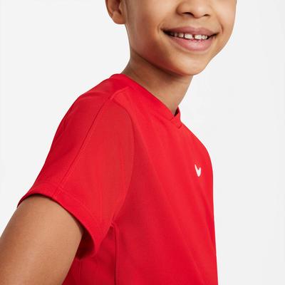 Nike Boys Dri-FIT Victory Short-Sleeve Tennis Top - University Red