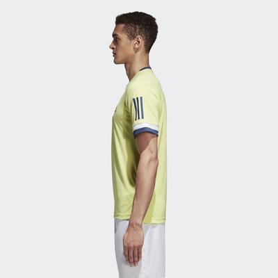 Adidas Mens 3-Stripes Club Tee - Semi Frozen Yellow - main image