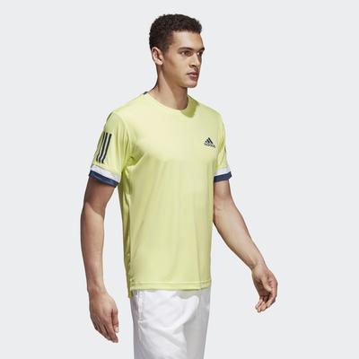 Adidas Mens 3-Stripes Club Tee - Semi Frozen Yellow - main image