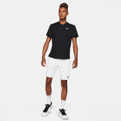 Nike Mens Advantage 9 Inch Tennis Shorts - White - Tennisnuts.com