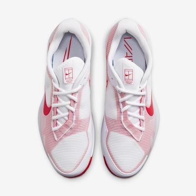 Nike Mens Air Zoom Vapor Pro Clay Tennis Shoes - White/University Red