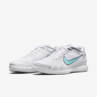 Nike Mens Air Zoom Vapor Pro Tennis Shoes - White/Washed Teal - main image