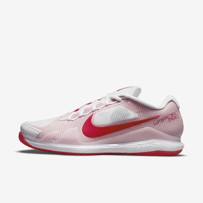 Nike Mens Air Zoom Vapor Pro Tennis Shoes - White/University Red - main image