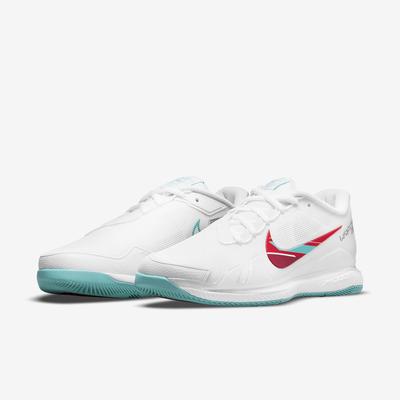 Nike Womens Air Zoom Vapor Pro Tennis Shoes - White/Washed Teal - main image