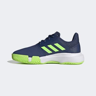 Adidas Kids CourtJam XJ Tennis Shoes - Indigo/Green/White - main image