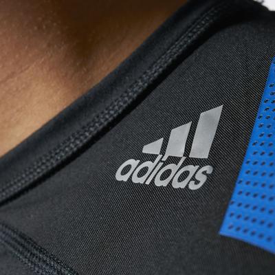 Adidas Mens Techfit Cool Short Sleeve Top - Black/Blue Beauty - main image