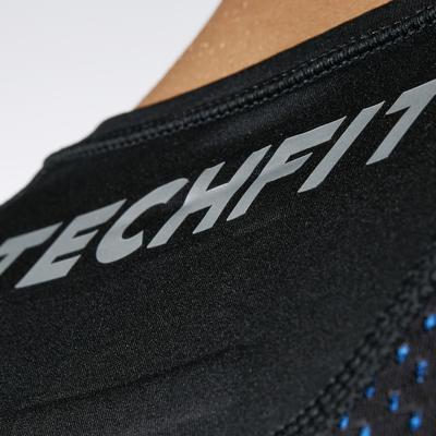 Adidas Mens Techfit Cool Short Sleeve Top - Black/Blue Beauty - main image