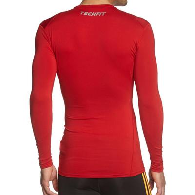 Adidas Mens Techfit Base Long Sleeve Tee - Universal Red - main image