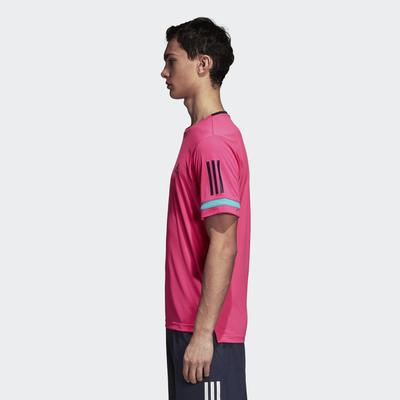 Adidas Mens 3-Stripes Club Tee - Shock Pink - main image