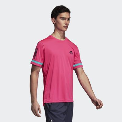 Adidas Mens 3-Stripes Club Tee - Shock Pink - main image