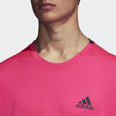 Adidas Mens 3-Stripes Club Tee - Shock Pink - main image