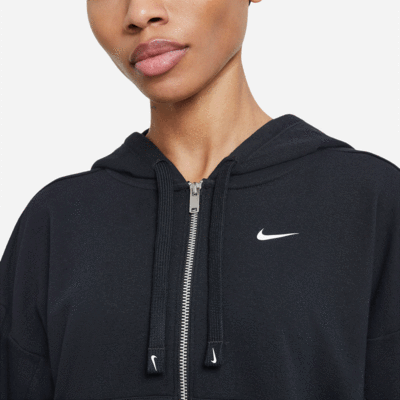 Nike Womens Dri-FIT Full-Zip Hoodie - Black/White