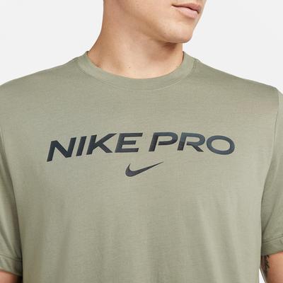 Nike Mens Pro Short Sleeve Top - Khaki - main image
