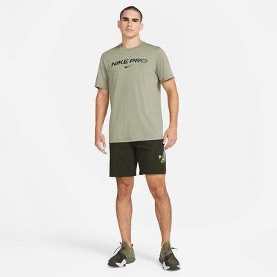 Nike Mens Pro Short Sleeve Top - Khaki - main image