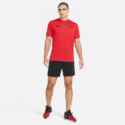Nike Mens Pro Short Sleeve Top - Gym Red
