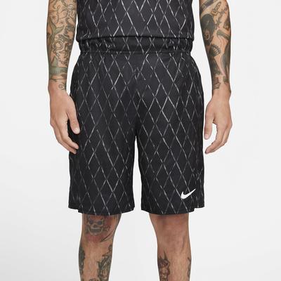 Nike Mens 9 Inch Printed Tennis Shorts - Black/White - main image