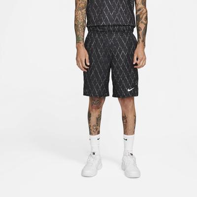 Nike Mens 9 Inch Printed Tennis Shorts - Black/White - main image