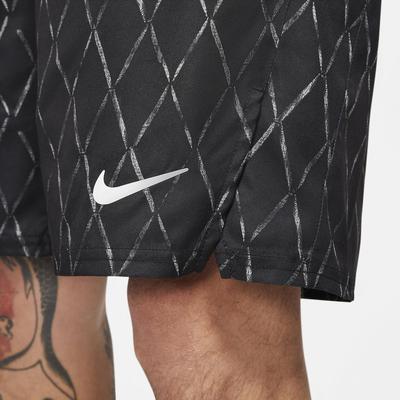 Nike Mens 9 Inch Printed Tennis Shorts - Black/White - main image