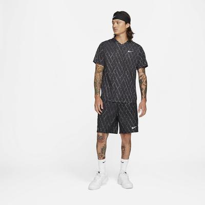 Nike Mens 9 Inch Printed Tennis Shorts - Black/White - main image
