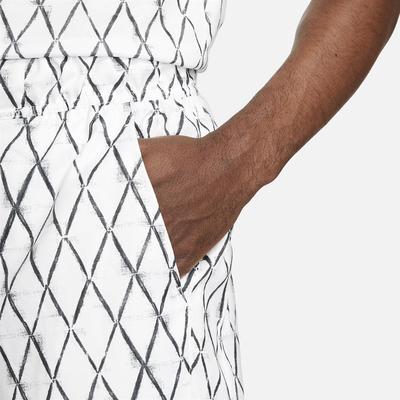Nike Mens 9 Inch Printed Tennis Shorts - White/Black - main image