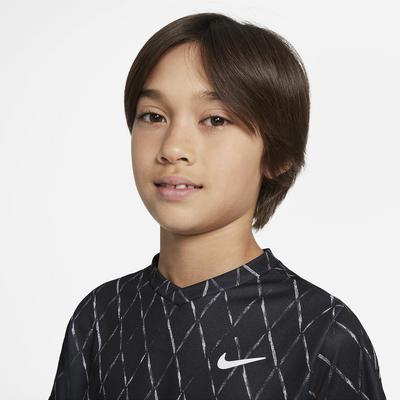 Nike Boys Printed Tennis Top - Black/White - main image