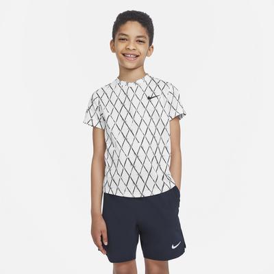 Nike Boys Printed Tennis Top - White/Black