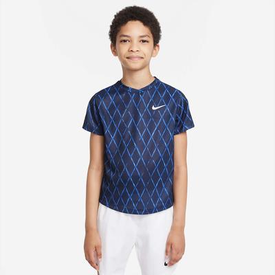 Nike Boys Printed Tennis Top - Obsidian/White - main image