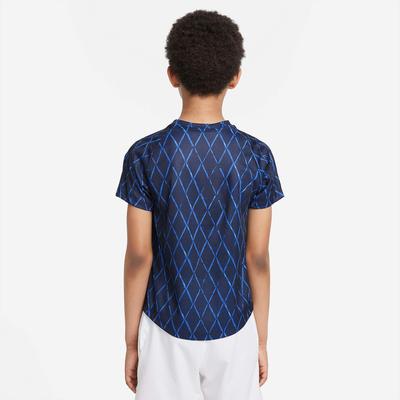 Nike Boys Printed Tennis Top - Obsidian/White
