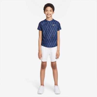 Nike Boys Printed Tennis Top - Obsidian/White