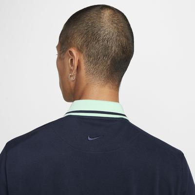 Nike Mens Slim-Fit Polo - Obsidian/Mint Foam - main image