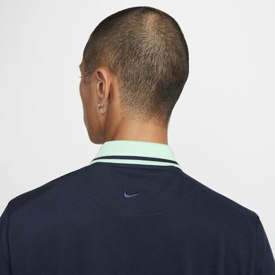 Nike Mens Slim-Fit Polo - Obsidian/Mint Foam - Tennisnuts.com