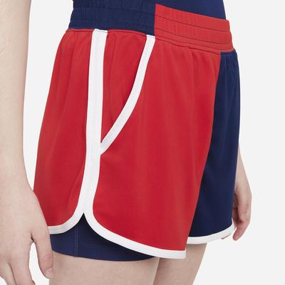Nike Womens Dri-FIT Slam Shorts - Binary Blue/University Red - main image
