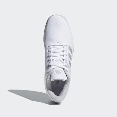 Adidas Womens Barricade Court Tennis Shoes - White/Silver - main image