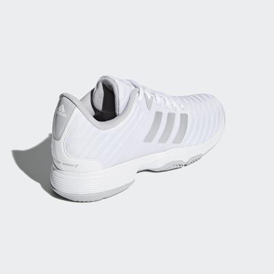 Adidas Womens Barricade Court Tennis Shoes - White/Silver - main image