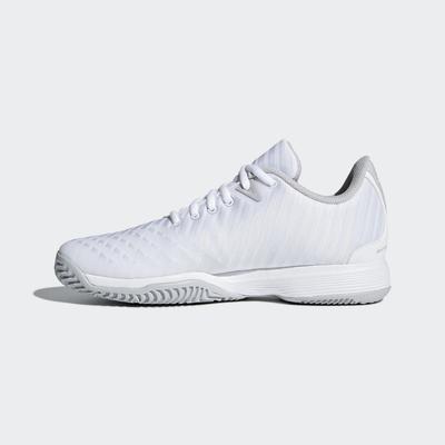 Adidas Womens Barricade Court Tennis Shoes - White/Silver - main image