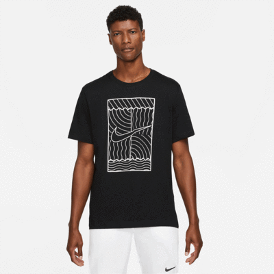 Nike Mens NikeCourt Tennis T-Shirt - Black/White - main image