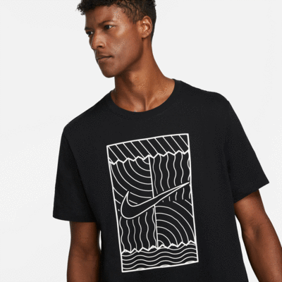 Nike Mens NikeCourt Tennis T-Shirt - Black/White - main image
