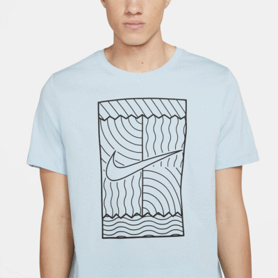 Nike Mens NikeCourt Tennis T-Shirt - Light Blue/Black - main image