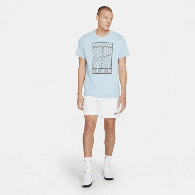 Nike Mens NikeCourt Tennis T-Shirt - Light Blue/Black - main image